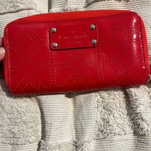 Kate Spade Cherry Red Perforated Wallet